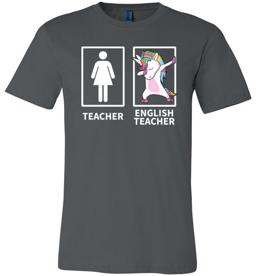 Dabbing Unicorn English Teacher Canvas
