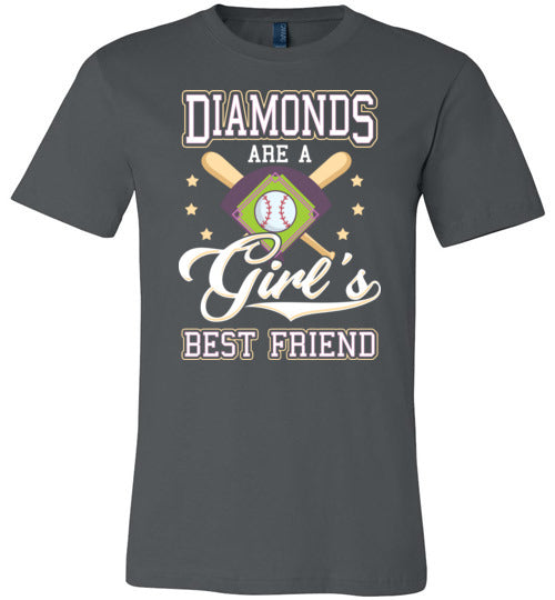 Diamonds Are A Girls Best Friend Baseball Canvas