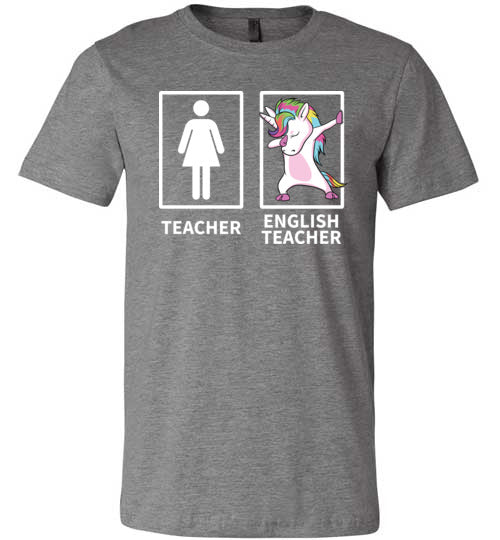 Dabbing Unicorn English Teacher Canvas