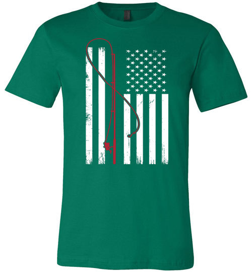 Fishing American Flag Canvas