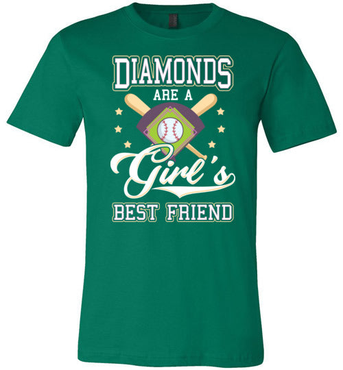 Diamonds Are A Girls Best Friend Baseball Canvas