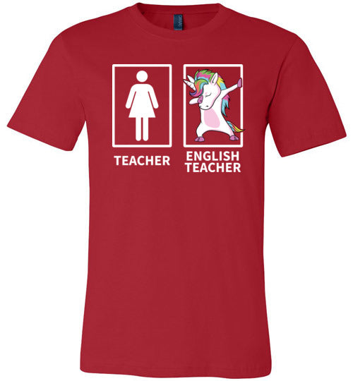 Dabbing Unicorn English Teacher Canvas
