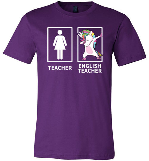 Dabbing Unicorn English Teacher Canvas