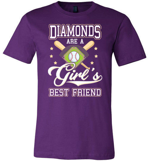 Diamonds Are A Girls Best Friend Baseball Canvas