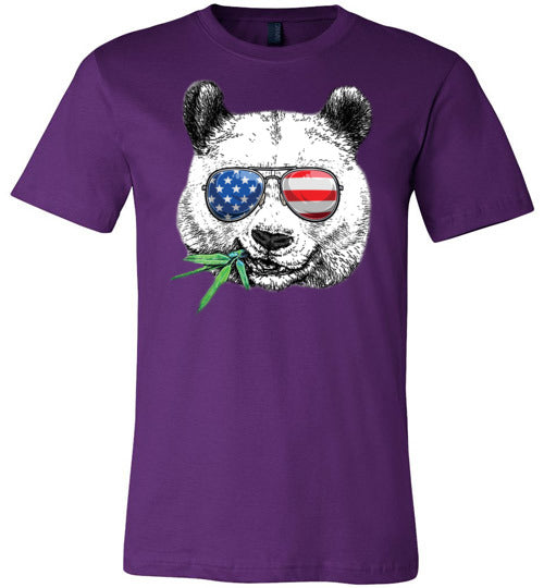 Panda American Flag Sunglasses Face Canvas