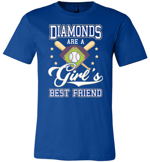 Diamonds Are A Girls Best Friend Baseball Canvas