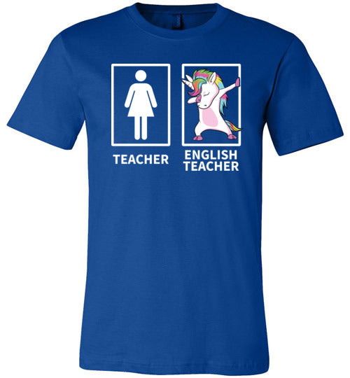 Dabbing Unicorn English Teacher Canvas