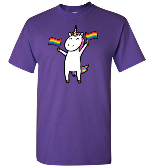 Gay Unicorn LGBT Rainbow Flags Gildan Youth