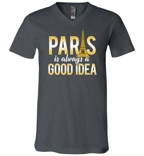 Paris Good Idea Vacation V-Neck