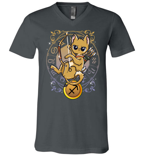 Cat Zodiac Sagittarius V-Neck
