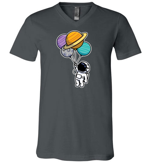 Astronaut Floating Balloons V-Neck
