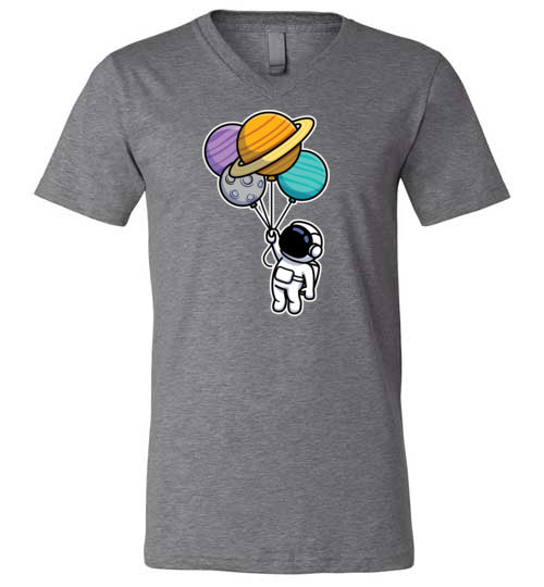 Astronaut Floating Balloons V-Neck