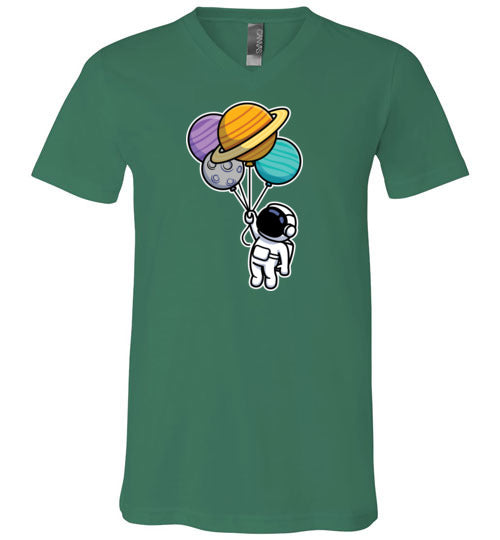 Astronaut Floating Balloons V-Neck