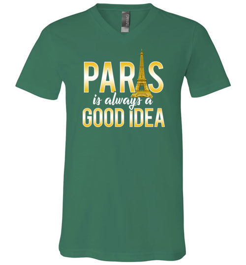 Paris Good Idea Vacation V-Neck