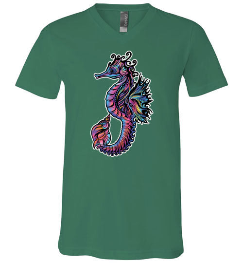 Tropical Seahorse V-Neck