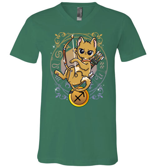 Cat Zodiac Sagittarius V-Neck