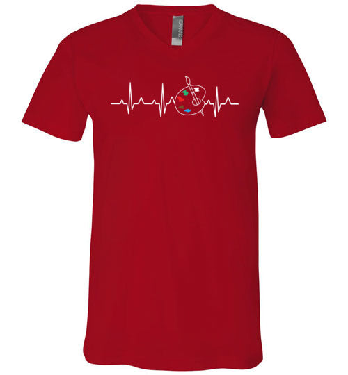 Art Paint Heartbeat V-Neck