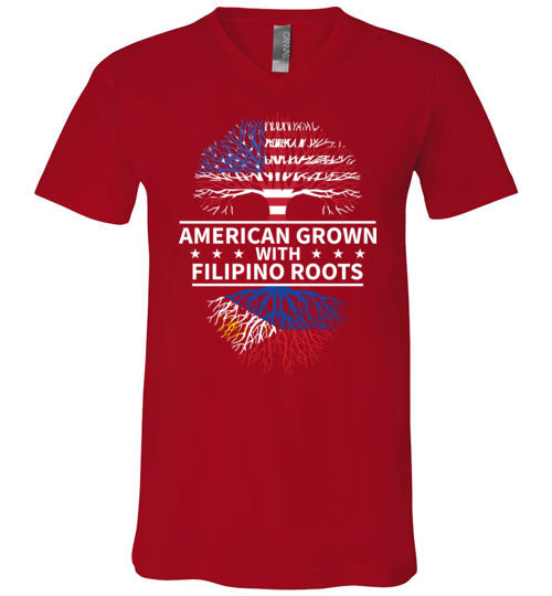 American Grown With Filipino Roots V-Neck