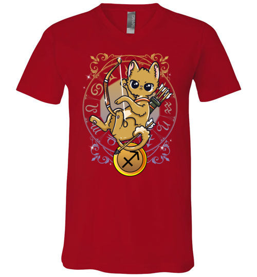Cat Zodiac Sagittarius V-Neck