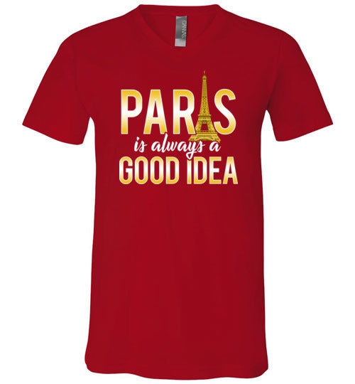 Paris Good Idea Vacation V-Neck