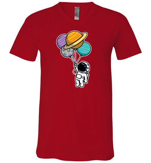 Astronaut Floating Balloons V-Neck