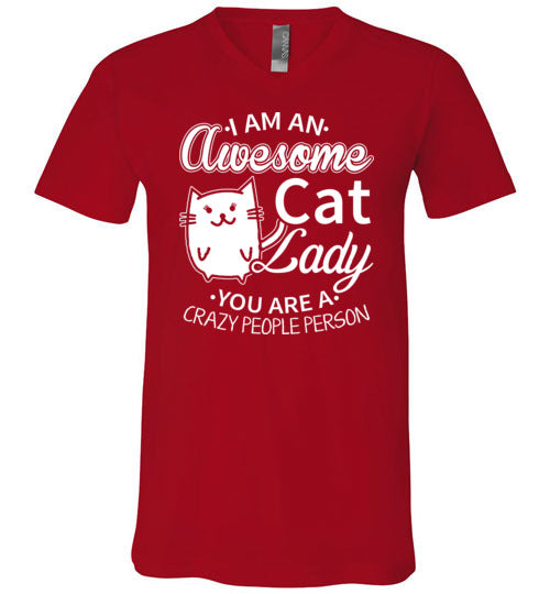 Awesome Cat Lady V-Neck