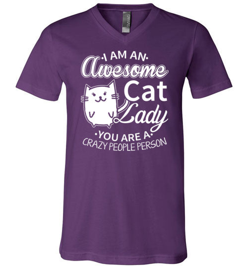 Awesome Cat Lady V-Neck