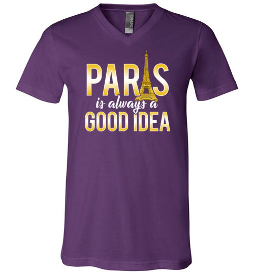 Paris Good Idea Vacation V-Neck