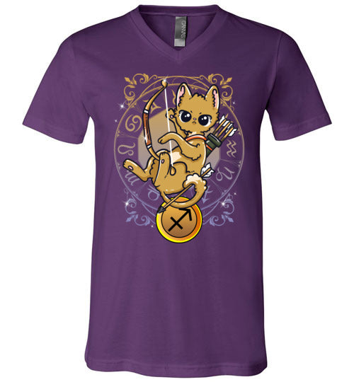 Cat Zodiac Sagittarius V-Neck