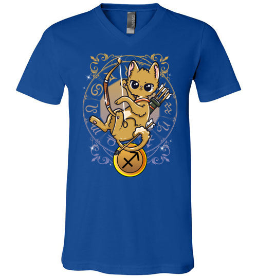 Cat Zodiac Sagittarius V-Neck