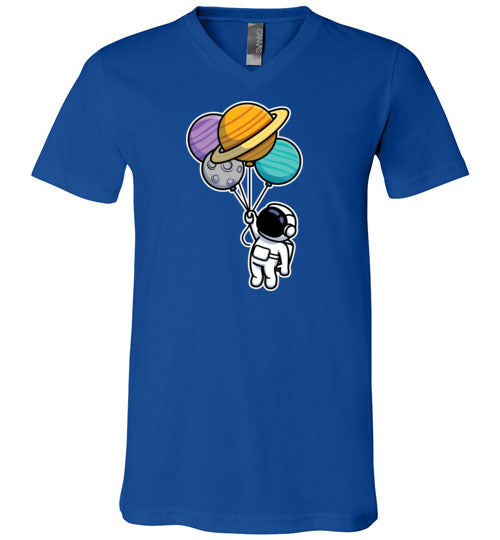 Astronaut Floating Balloons V-Neck