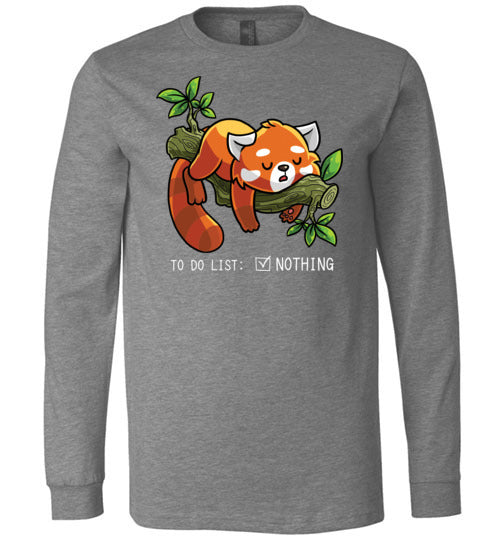 Red Panda To Do List Nothing Long Sleeve