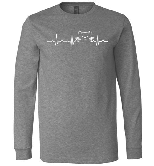 Cat Face Heartbeat Long Sleeve
