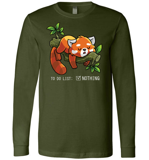 Red Panda To Do List Nothing Long Sleeve