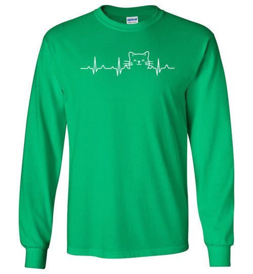 Cat Face Heartbeat Long Sleeve