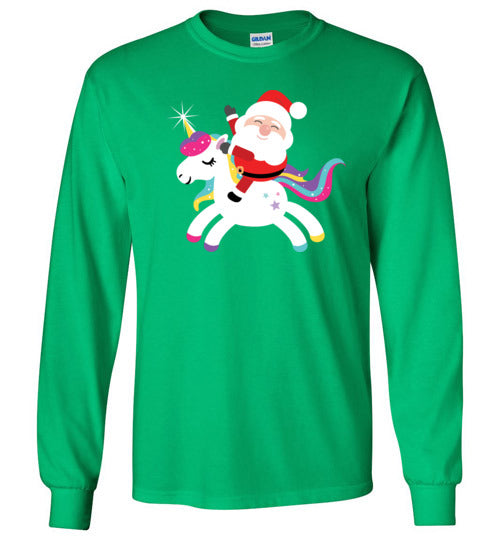 Santa Riding Unicorn Long Sleeve