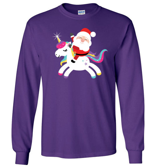 Santa Riding Unicorn Long Sleeve