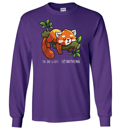 Red Panda To Do List Nothing Long Sleeve