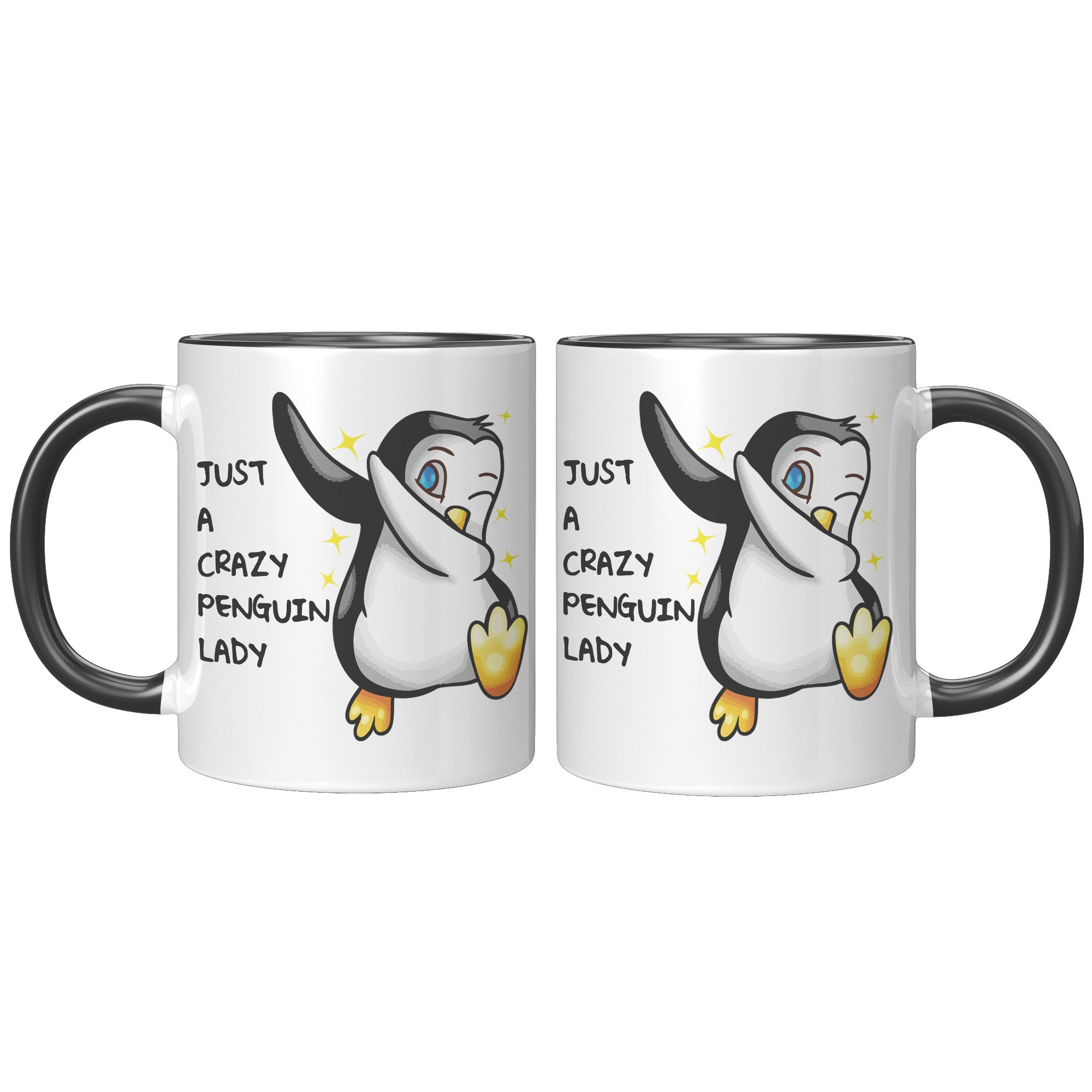 11OZ ACCENT MUG - Crazy Penguin Lady