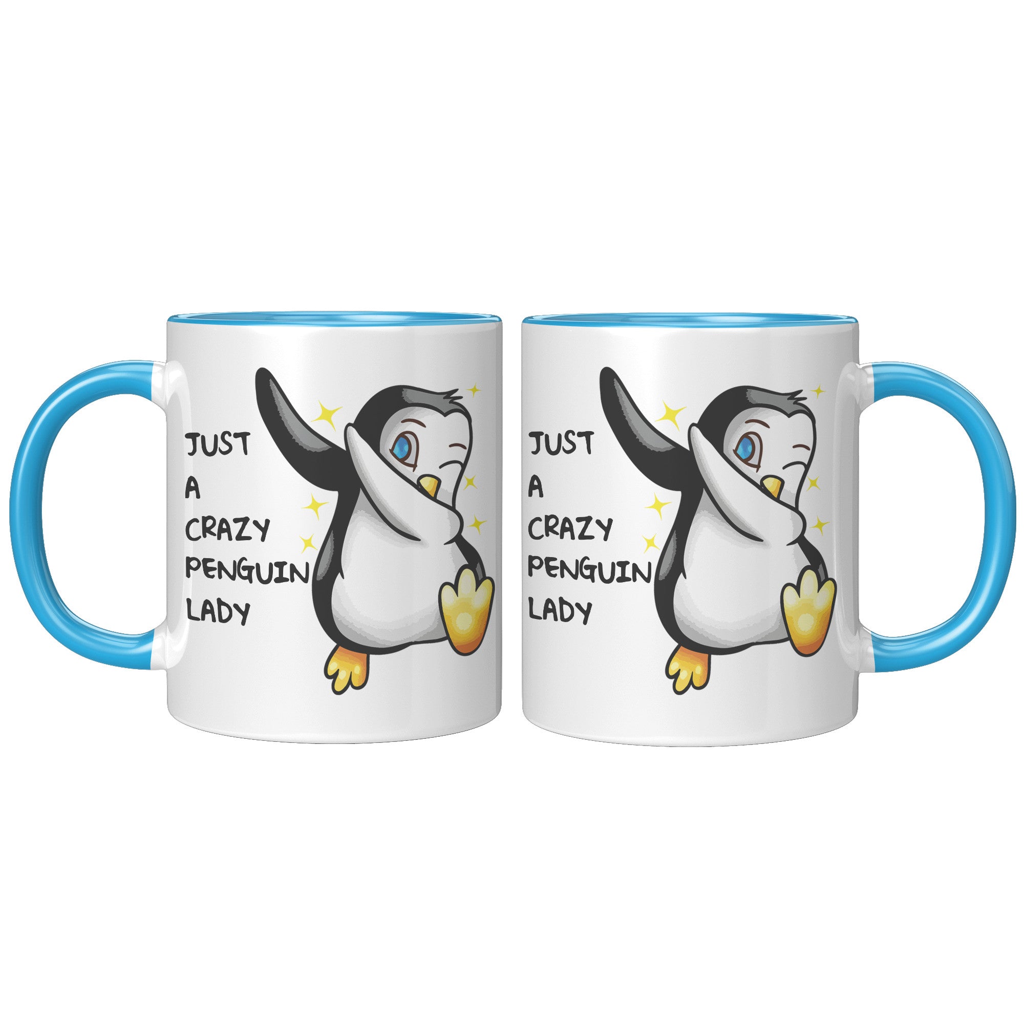 11OZ ACCENT MUG - Crazy Penguin Lady
