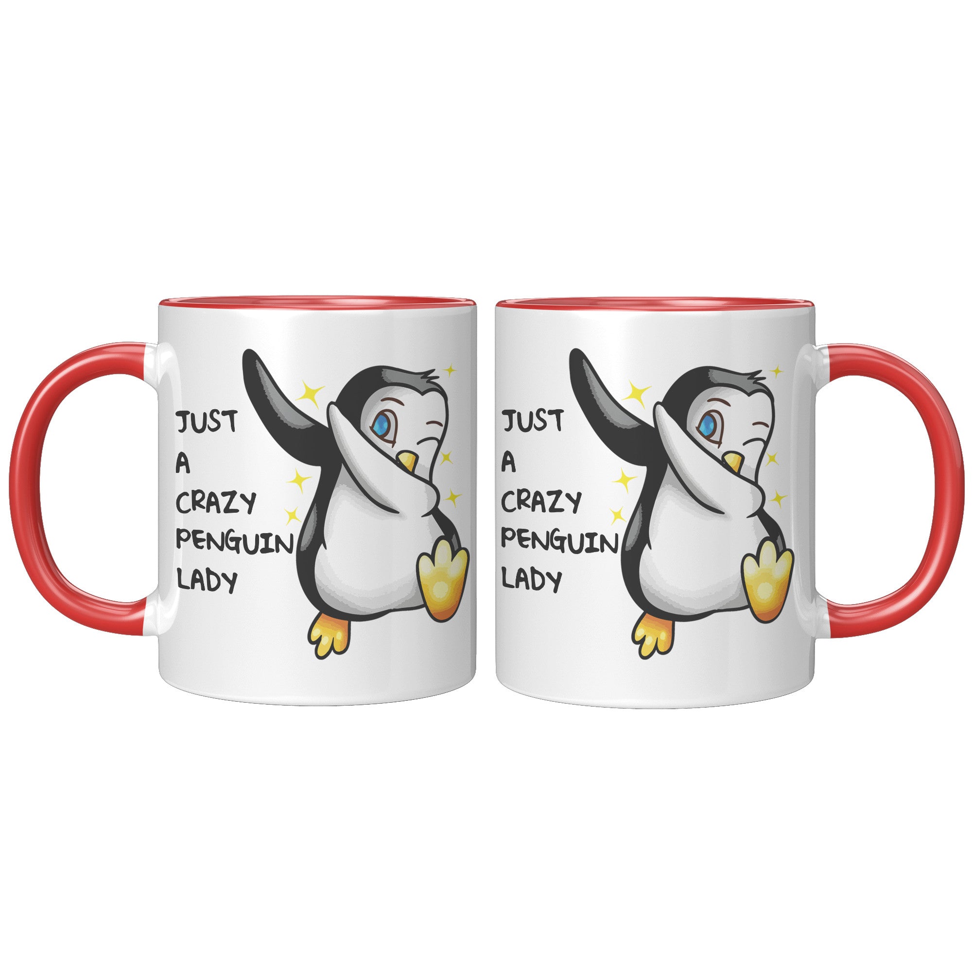 11OZ ACCENT MUG - Crazy Penguin Lady