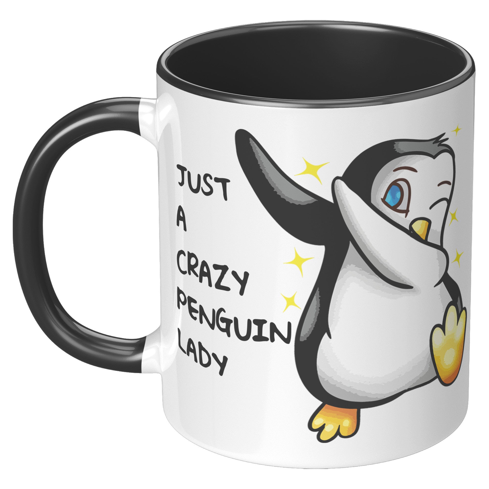 11OZ ACCENT MUG - Crazy Penguin Lady