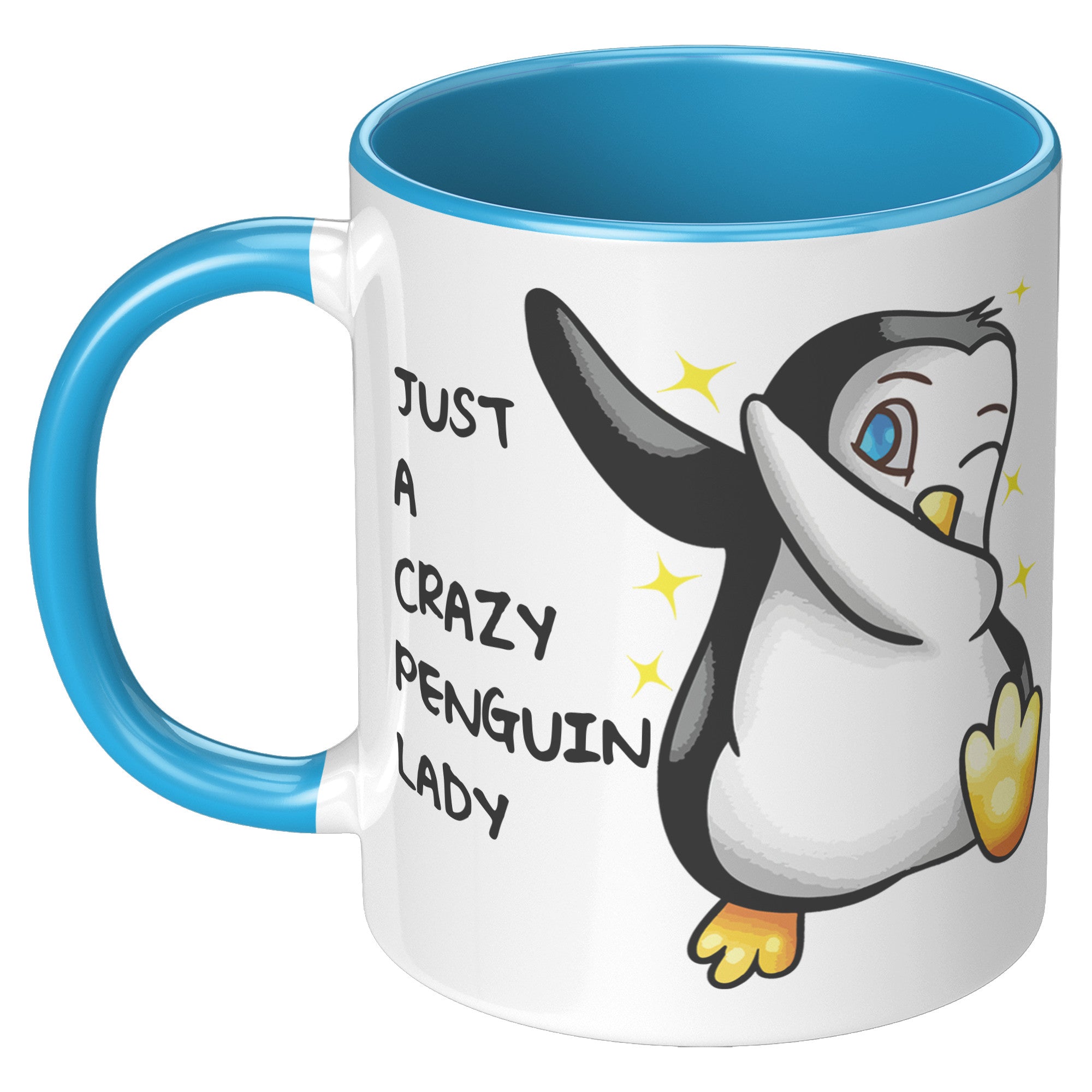 11OZ ACCENT MUG - Crazy Penguin Lady