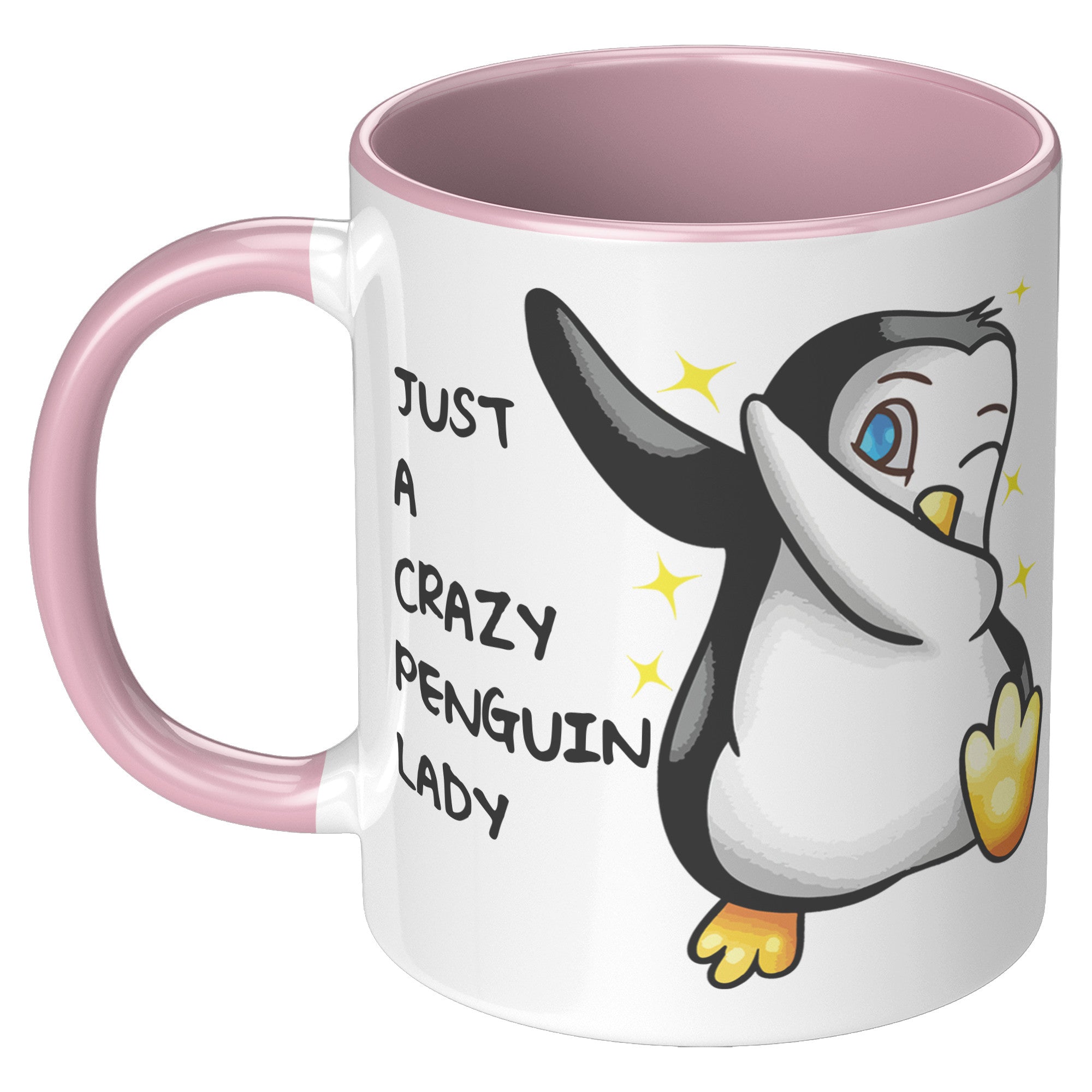 11OZ ACCENT MUG - Crazy Penguin Lady