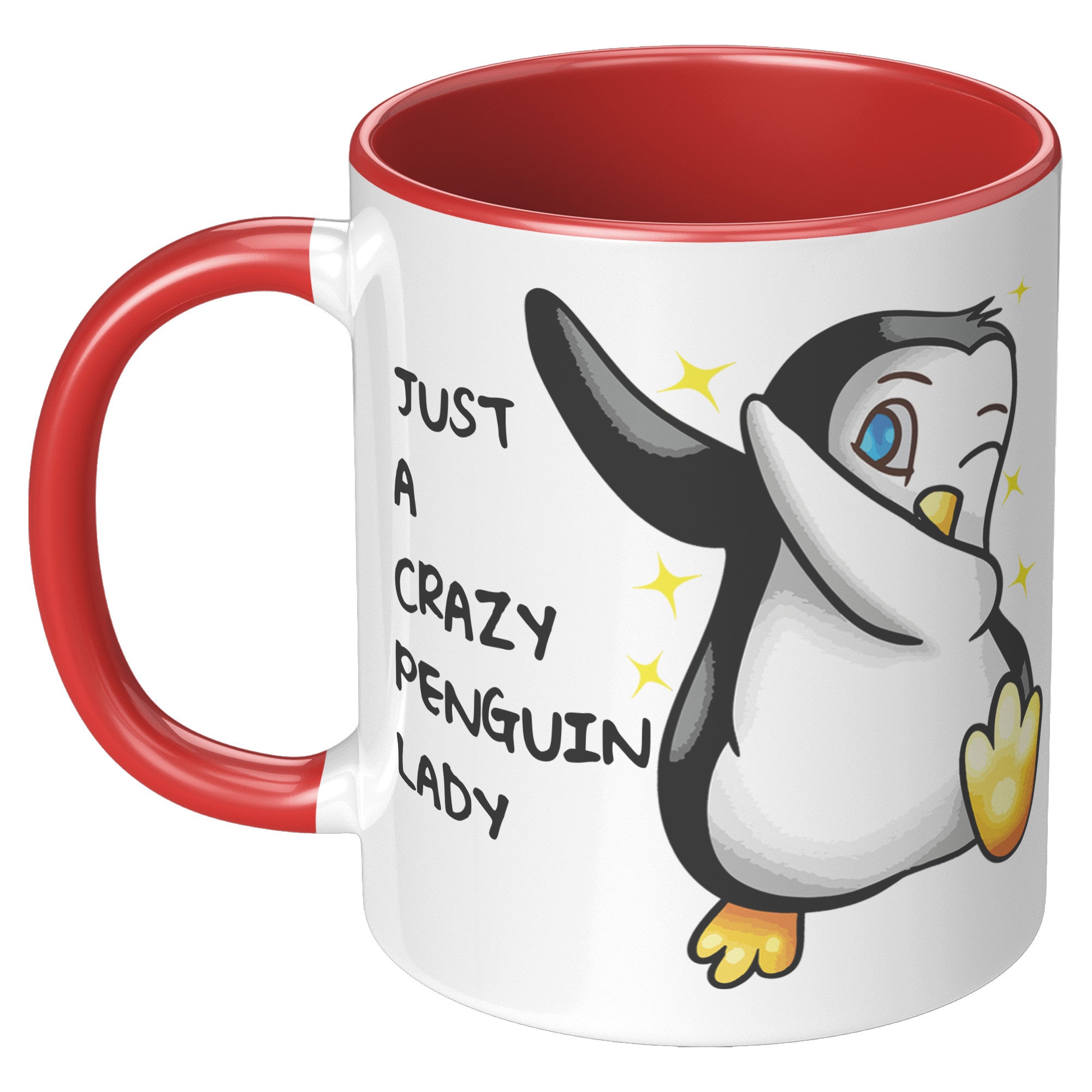 11OZ ACCENT MUG - Crazy Penguin Lady