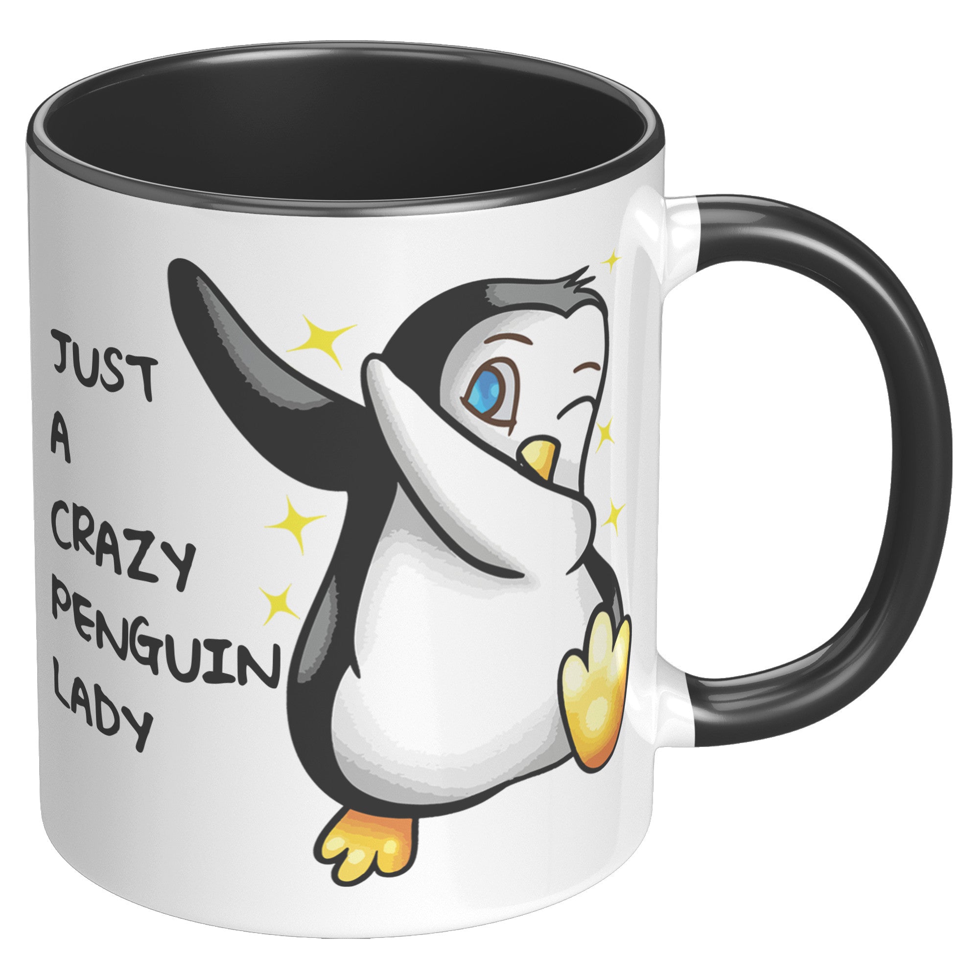 11OZ ACCENT MUG - Crazy Penguin Lady