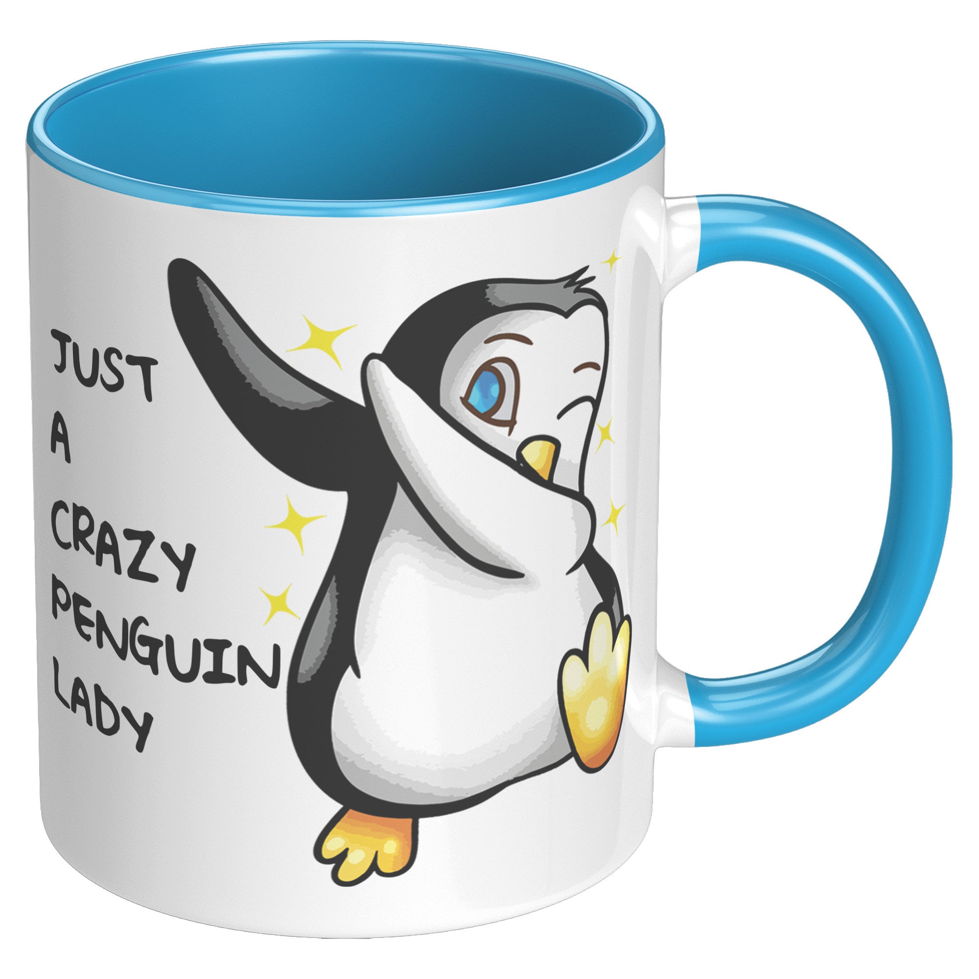 11OZ ACCENT MUG - Crazy Penguin Lady