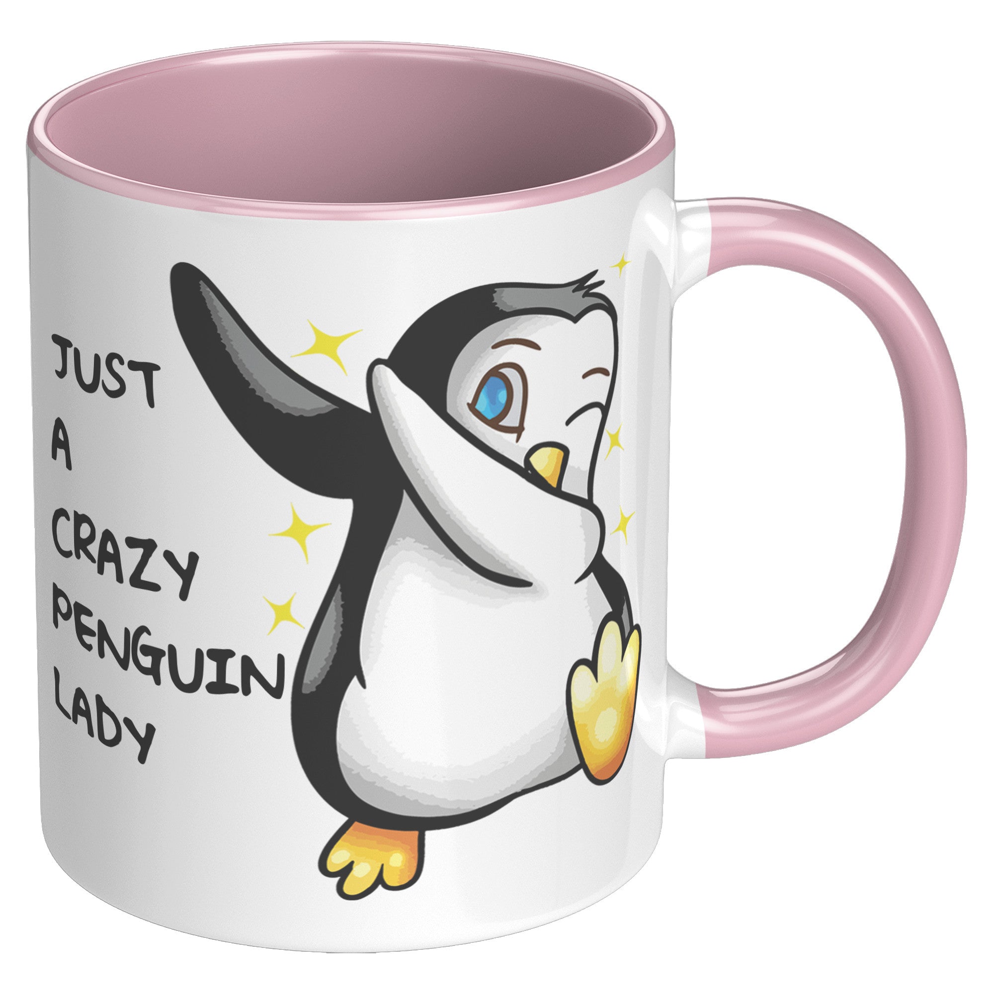 11OZ ACCENT MUG - Crazy Penguin Lady