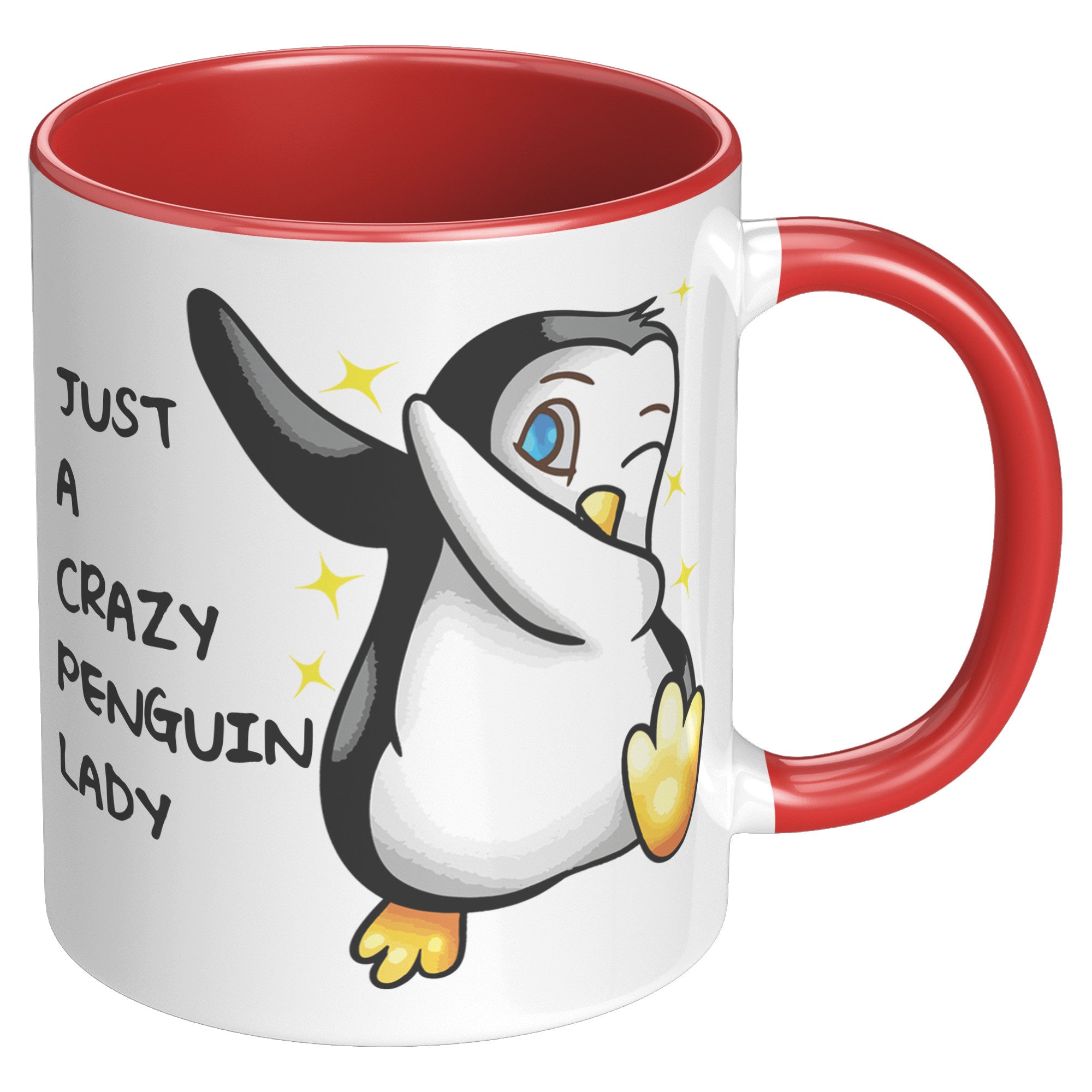 11OZ ACCENT MUG - Crazy Penguin Lady