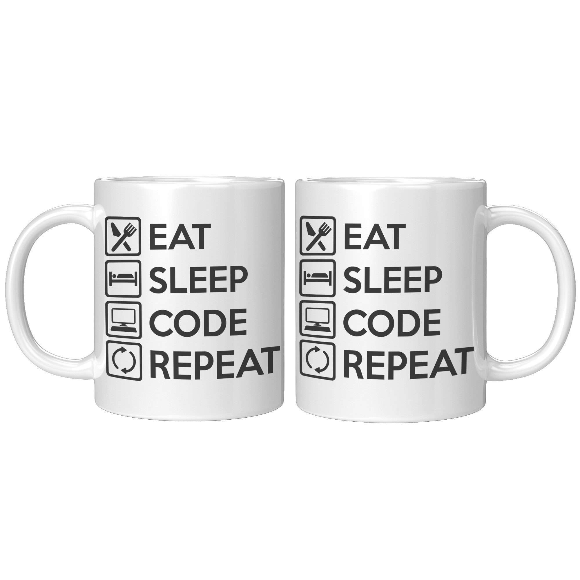 11OZ ACCENT MUG - Eat Sleep Code